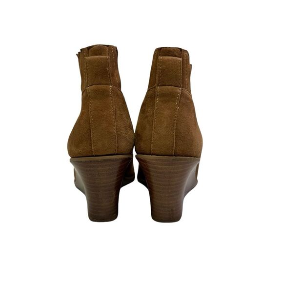 Brown Wedge Heel Ankle Booties Women's Casual Fashion Boots - Picture 3 of 11